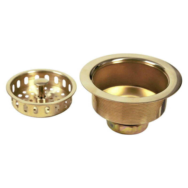 Premium Accessories Nantucket Sinks Unlacqured Brass 3.5 Inch Kitchen Drain