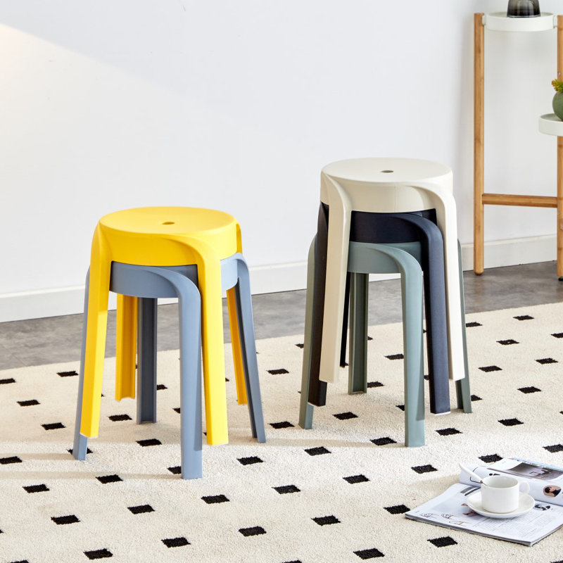 Ensemble de 6 chaises empilables en plastique, Vert