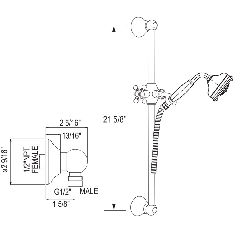Multi Function Handheld Shower Head, Italian Brass