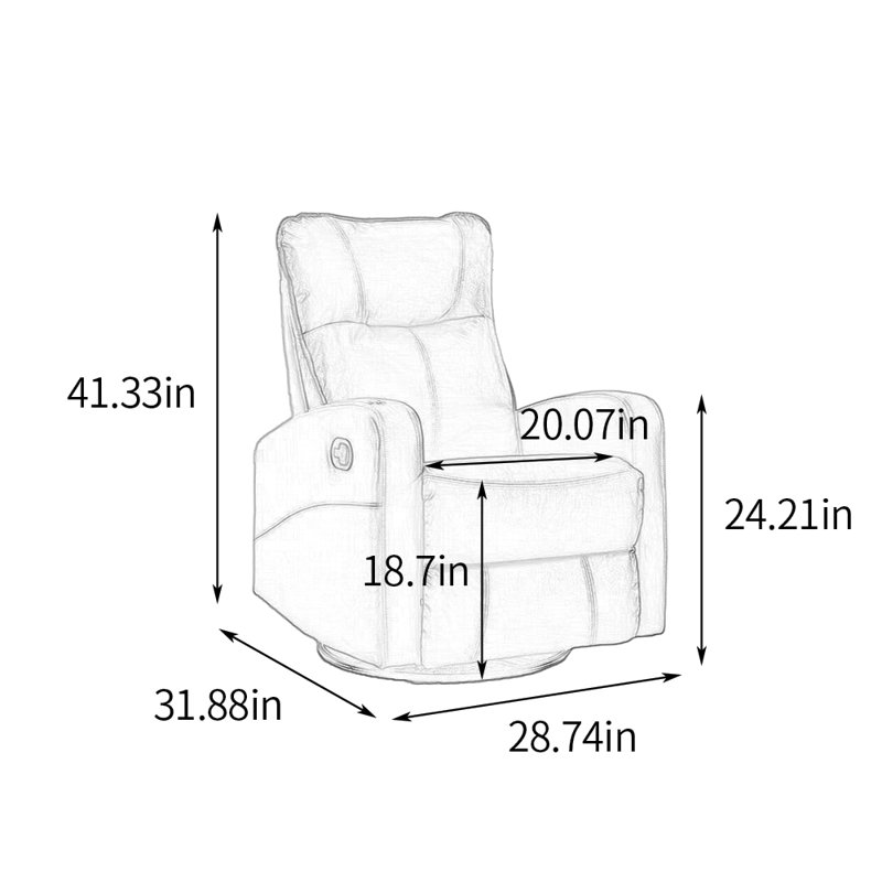 Fauteuil inclinable manuel multifonctionnel en similicuir, Gris foncé