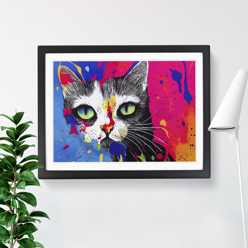 Cat Splashed Vol.6 Abstract - Framed Print, Black, 46cm H x 64cm W x 2cm D