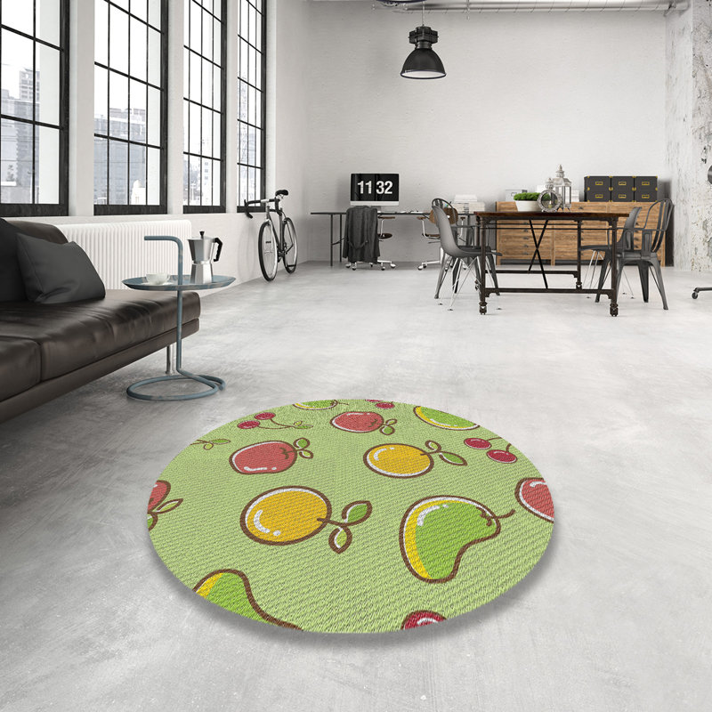 Vert Tapis décoratif, Rond 6 pi