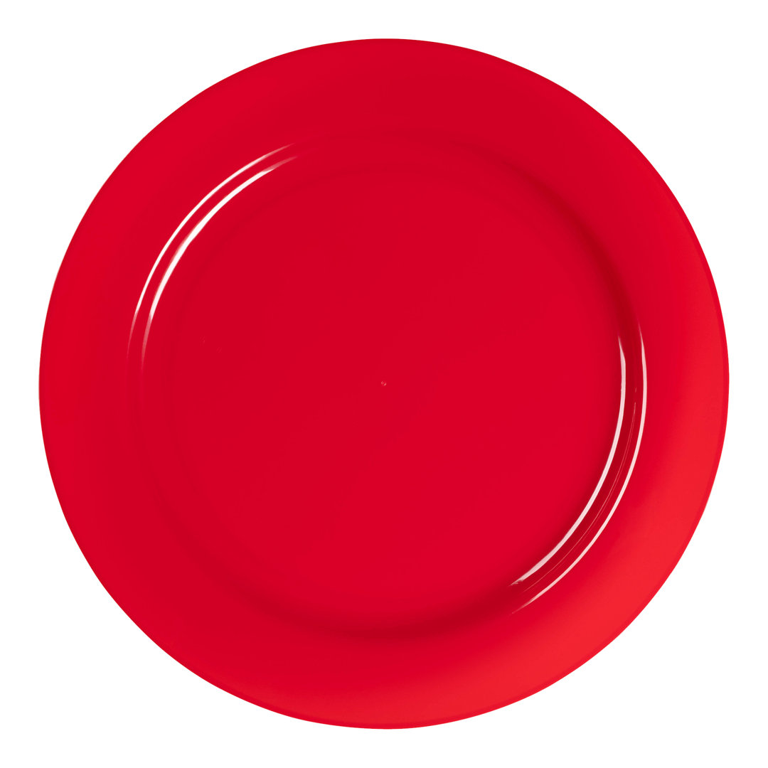 Solid Red Holiday Round Disposable Plastic Appetizer/Salad Plates (7.5") (Set of 120) Smarty Had a Party