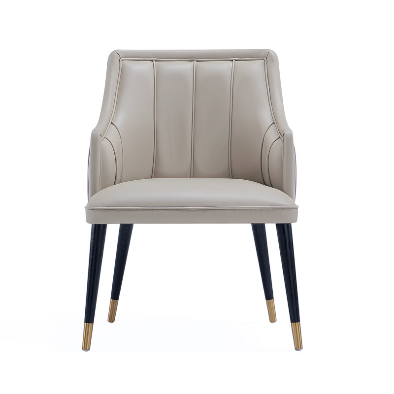 Fauteuil de salle à manger rembourré Eda, Gris clair