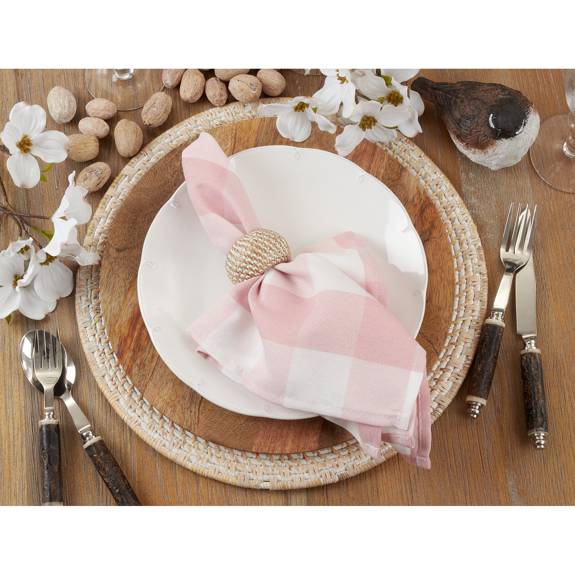 Franco Buffalo Plaid 20" Cotton Napkin, Pink