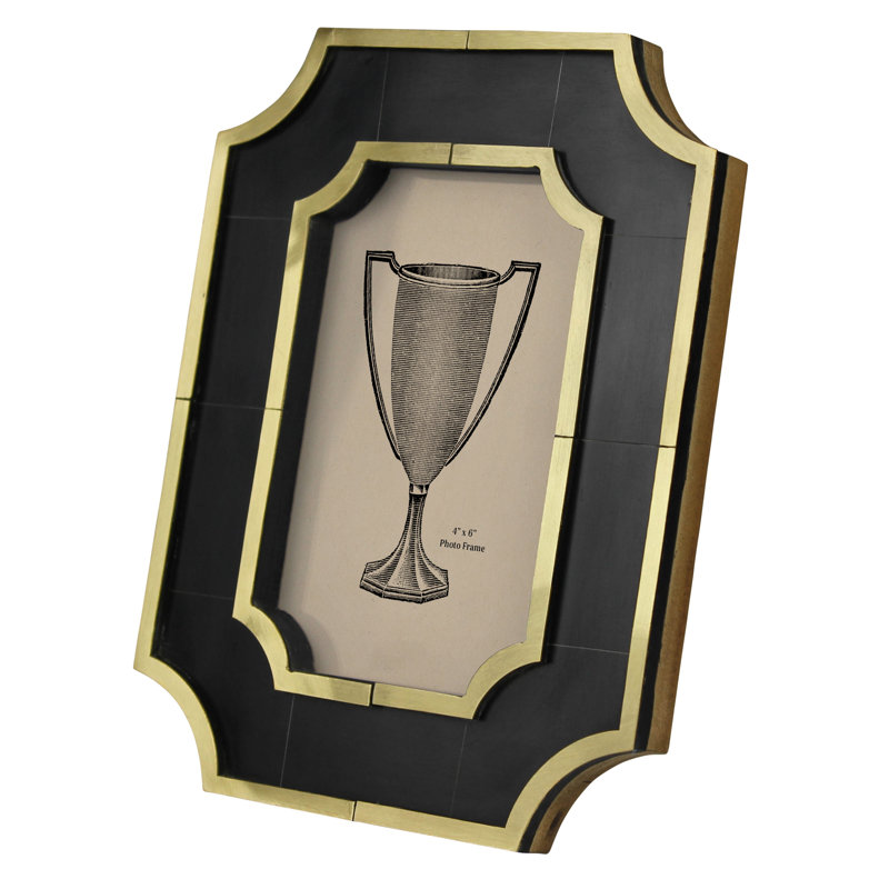 Marbled Resin & Brass Frame - 4X6