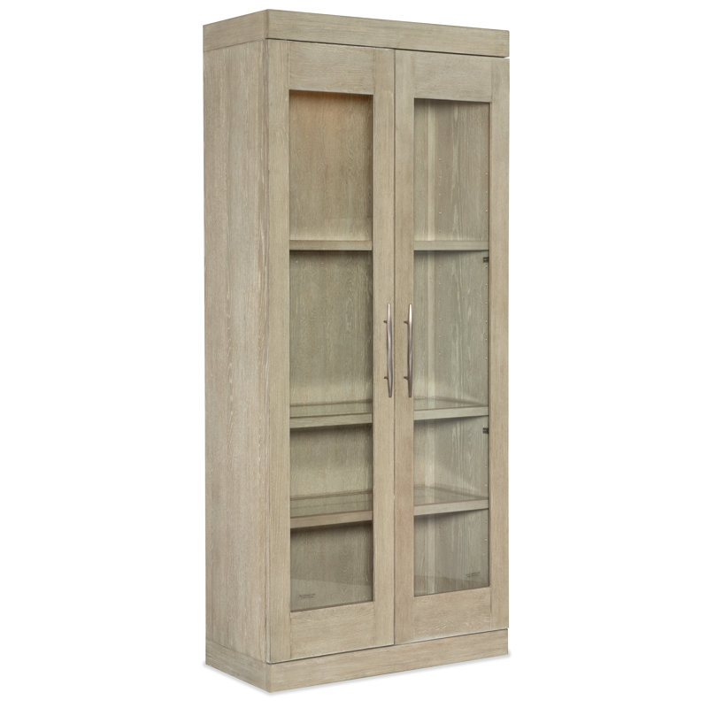 Cascade Taupe Oak Display Cabinet with Adjustable Glass Shelves