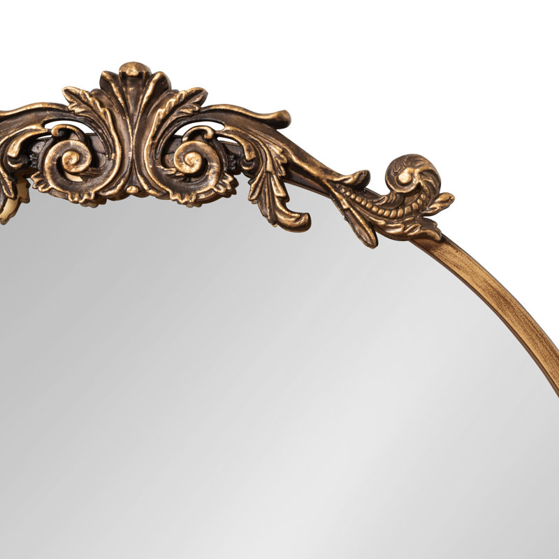 Emden Metal Round Mirror, Gold