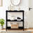 Console Table 3-Tier With Storage Shelves,Open Bookshelf Bookcase With Solid Wood Legs-1973183049