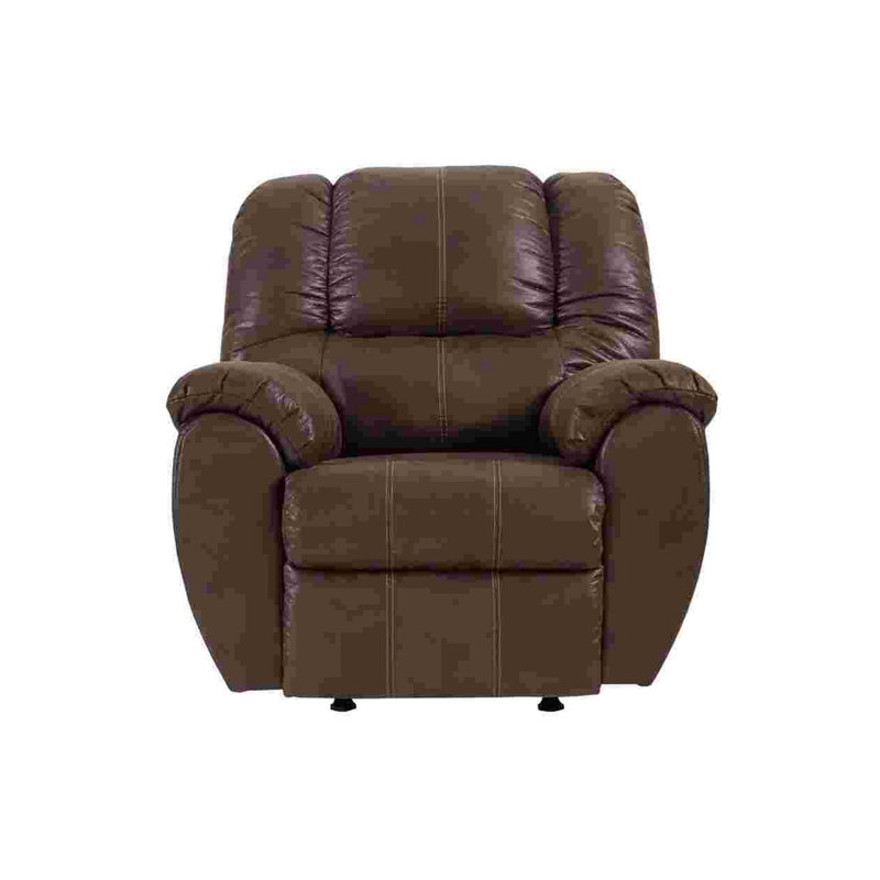 Upholstered Recliner, Dark Brown Faux Leather
