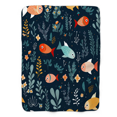 Floral Floral Friends - jeté de qualité supérieure en sherpa 1 pièce
