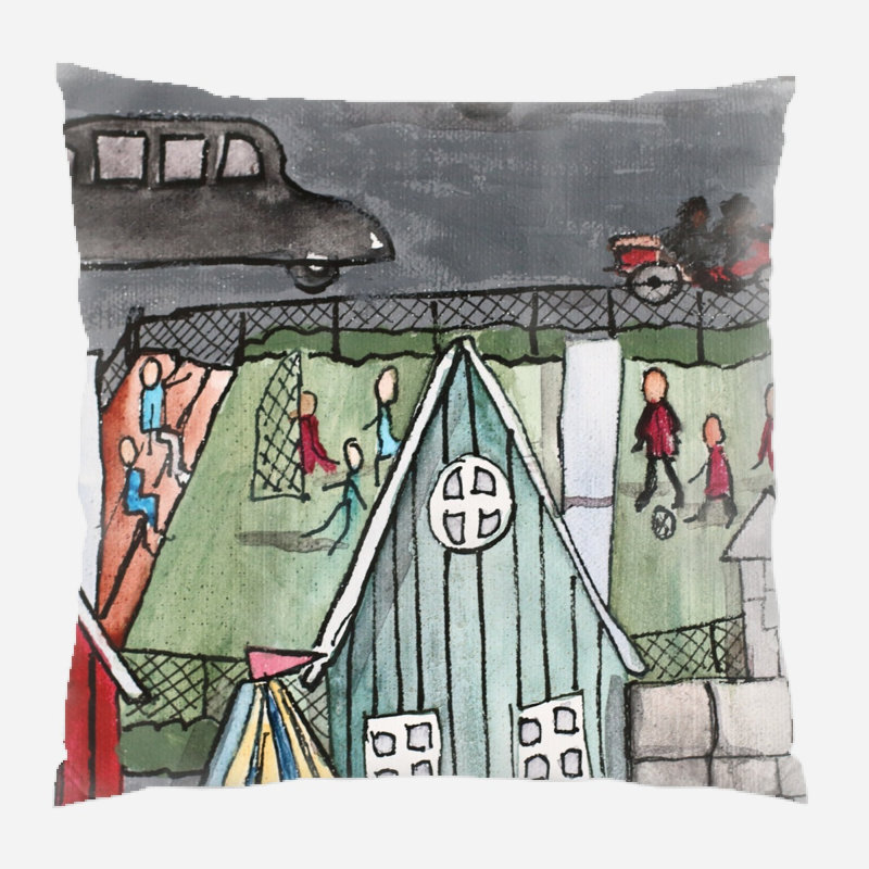 Coussin décoratif art Swinton, Microsuède, Intérieur