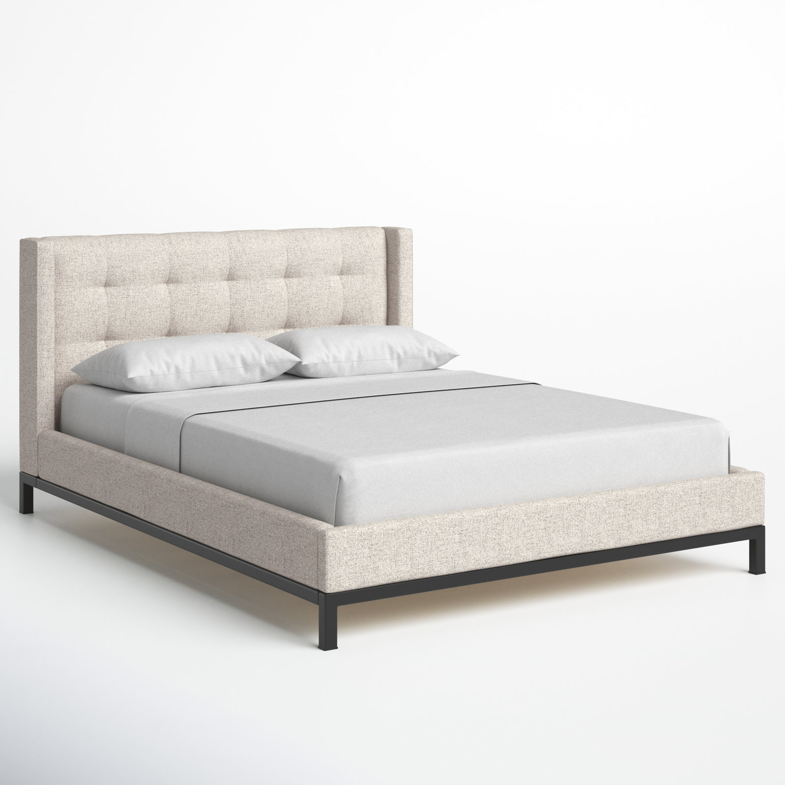Estrela Wingback Bed, Queen, Plushtone Linen