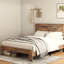 Cadre de lit brun foncé pour lit Queen Size, plateforme en bois, silencieux, sans sommier, guide de montage rapide, grand espace de rangement en dessous, métal et bois, style industriel, cadre de lit pour chambre à coucher, sommier requis.
