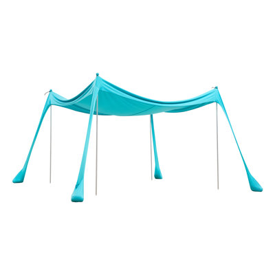 Beach Tent Sun Shelter, UPF50+ Sun Protection, 6.6 ft Tall, 10 x 10 ft, Easy Pop Up Beach Canopy with Sandbags, Stability Poles, Sand Shovels, Portable Shade for Family Outings, Camping, Fishing