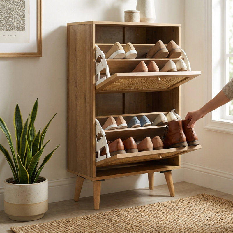 12 Pair Flip Down Shoe Storage
