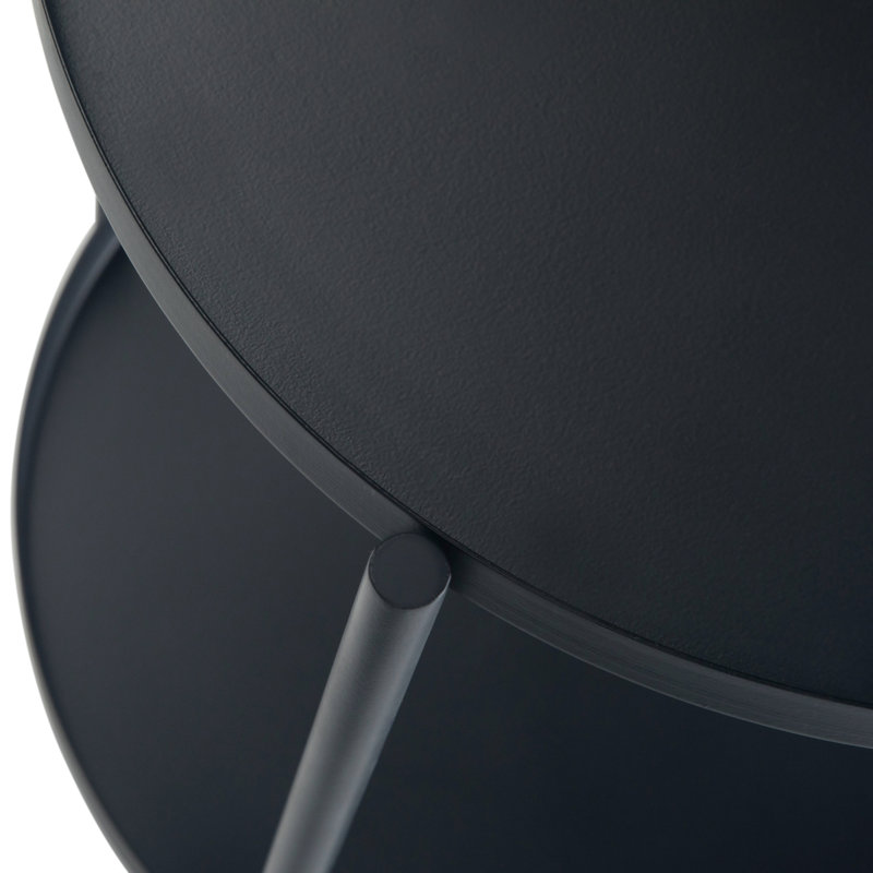 Table de bout ronde en métal avec plateau relevable Monet, Noir, noir, noir, noir