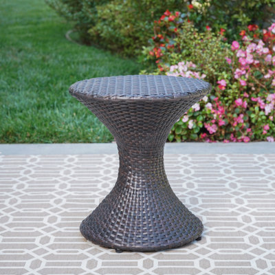 Outdoor 16" Multi-Wicker Hourgla Side Table