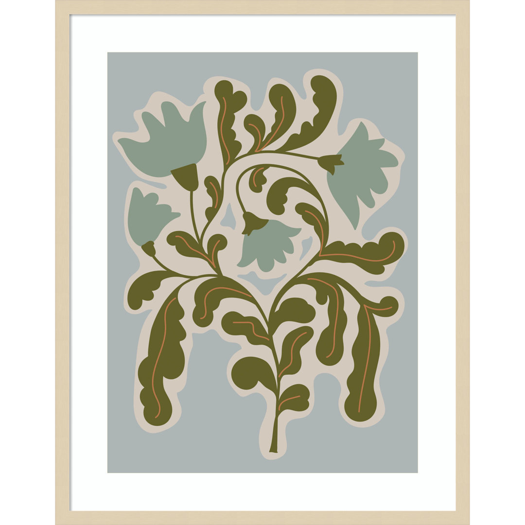 Expressive Abstract House Plant Playful Blue Framed On Paper by The Creative Bunch Studio Print Birch Lane™ Frame