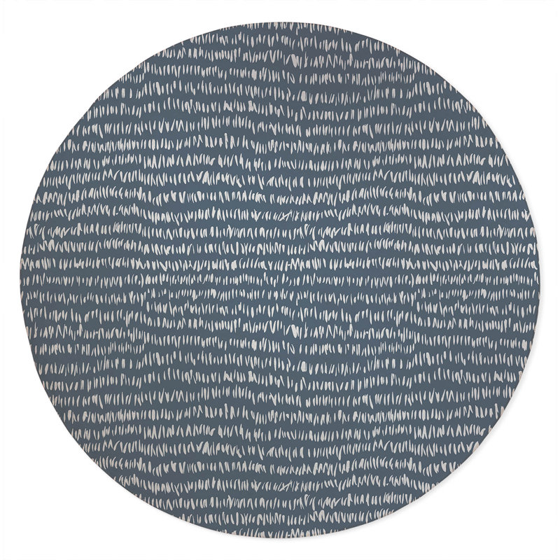 Crop Row Non-Slip Outdoor Rug, Round 5'