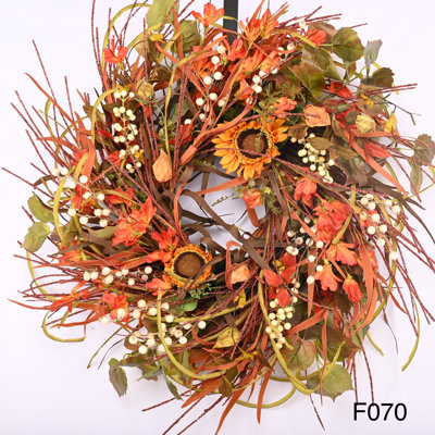 Grande couronne de tournesol 24 po Farmhouse