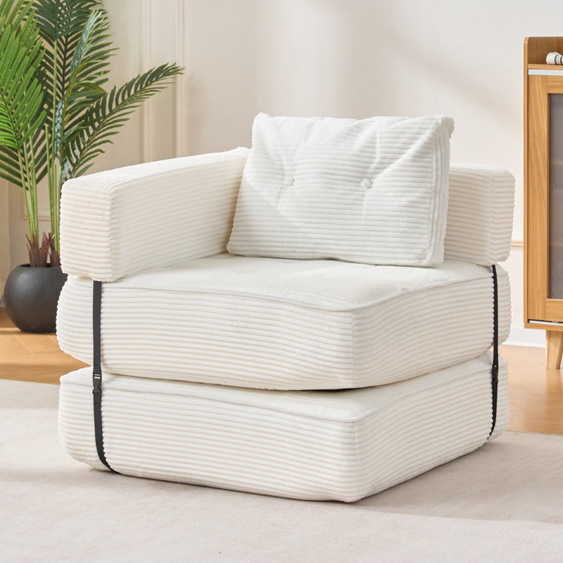 2 Seater Corduroy Sofa, White