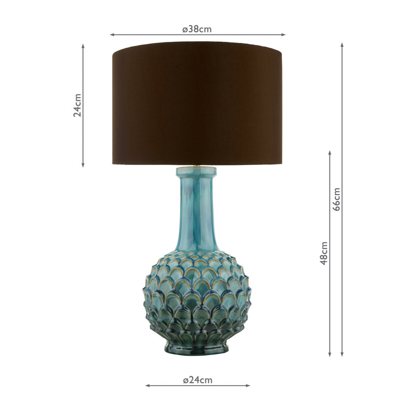 Ceramic Table Lamp Lamp, Green, Brown