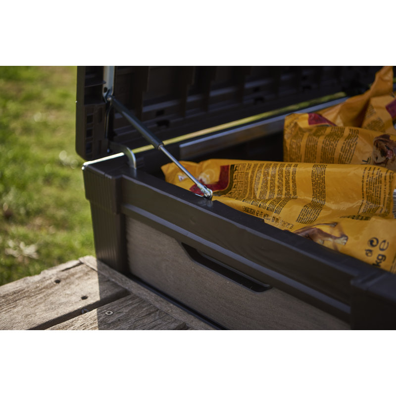 Keter Brown Lockable Plastic Wicker Outdoor Deck Box