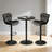 3 Piece Height-adjustable Pub Table And Leathered Pedestal Bar Stool Dining Set-1632274479