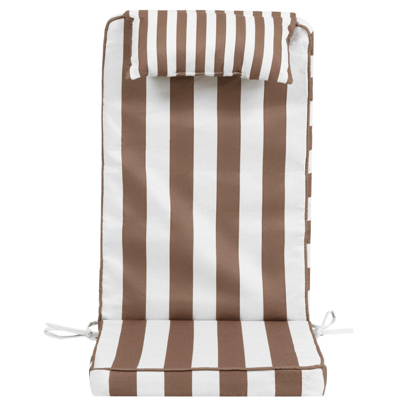 Geometric Outdoor High Back Seat Pad, Brown Deckstripe