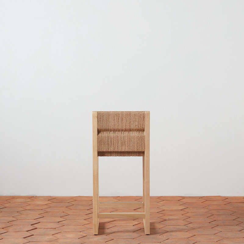 Textura Stool with Solid Wood Frame