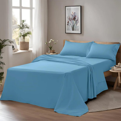 Ensemble de lit en draps 100% coton naturel Home Prides - satin de coton à densité de tissage 400