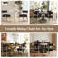 Linen Leather Solid Wood Side Dining Chairs-335698973