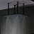 BathSelect Gaeta 20" Matte Black Thermostatic Ceiling Mount Mist Rainfall Shower System with Square Handheld Shower