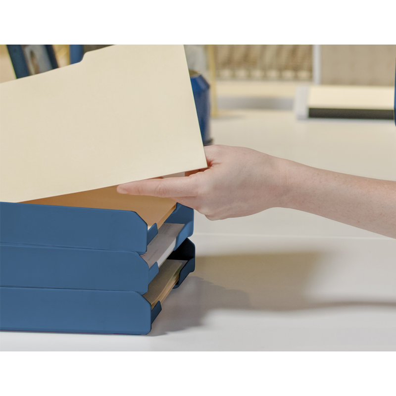 Yokum Plastic Paper Organizer, Blue