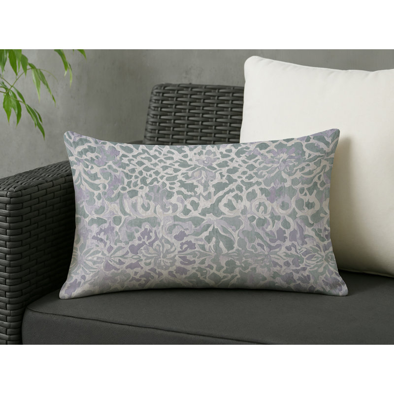 Coussin décoratif intérieur et extérieur Modern, Bleu abstrait 21, Rectangle H 14 po x l 20 po