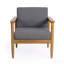Fauteuil d'extérieur 1 pièce en bois d'acacia avec coussins résistants à l'eau