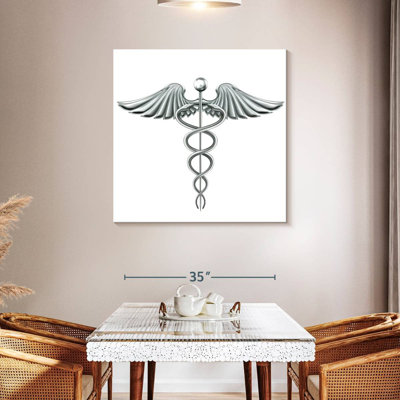 Alcaraz Medical Silver Caduceus Symbol
