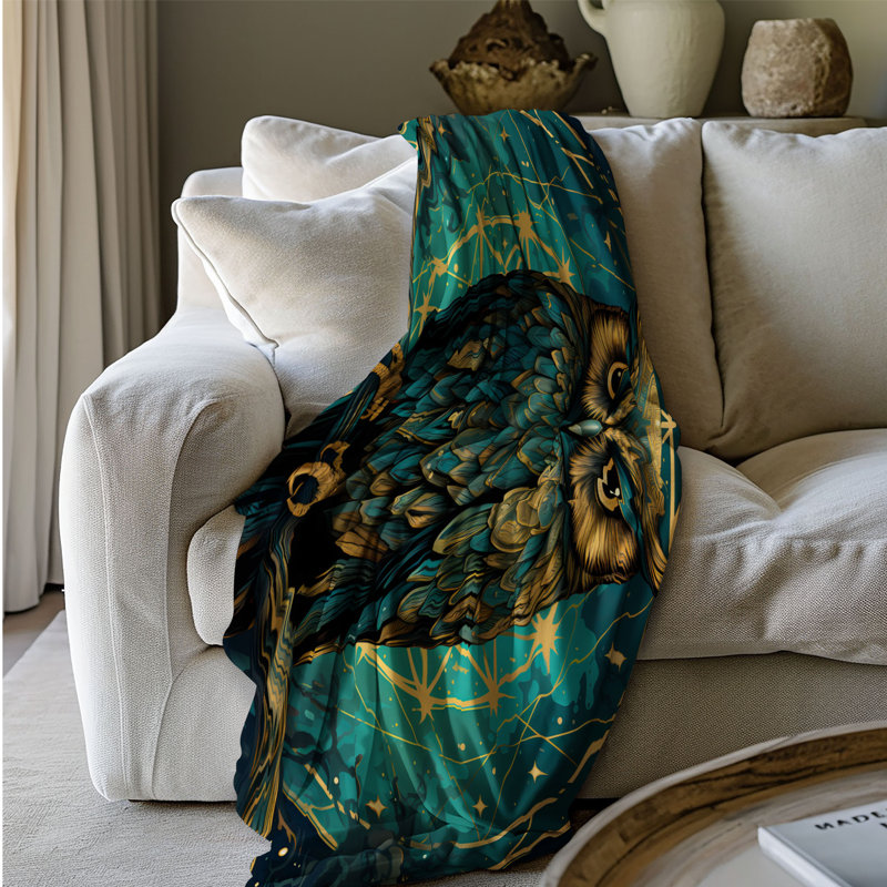 Celestial Golden Wonders - couverture sherpa 1 pièce de qualité supérieure - reproduction d'art luxueuse, Lit simple