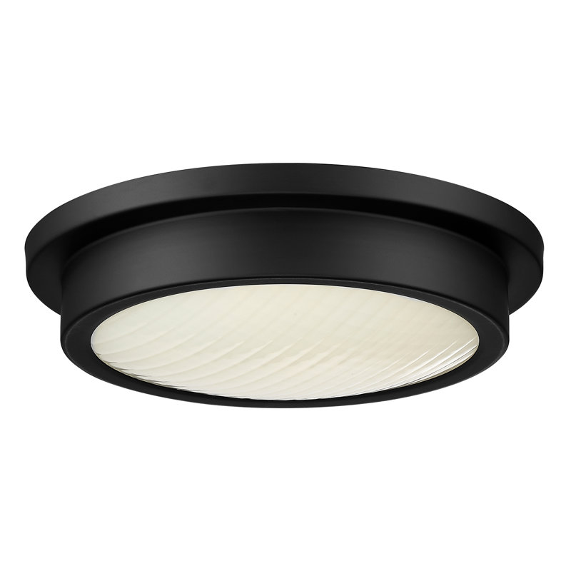 Atlas 14" Flat round LED Flush Mount ceiling light dimmable, Matte Black
