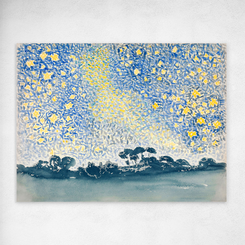 Landscape With Stars, Henri-Edmond Cross, Canvas, Wall Art, Framed Print by Henri-Edmond Cross - Wrapped Canvas Print