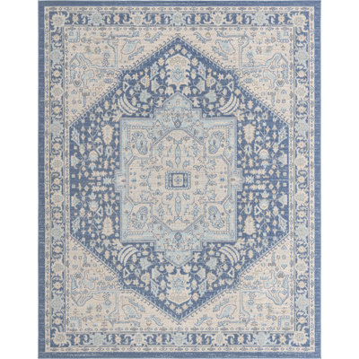 Tapis bleu traditionnel Marciel