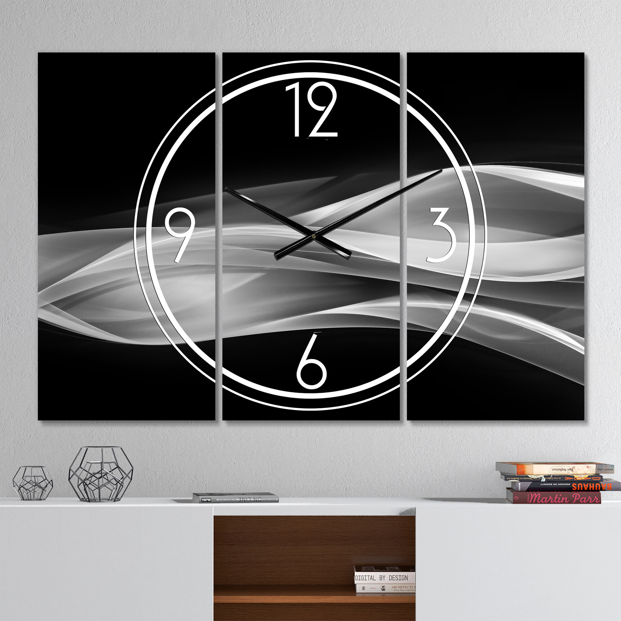 Brayden Studio® Glittering Silver Pattern - Modern wall clock & Reviews ...