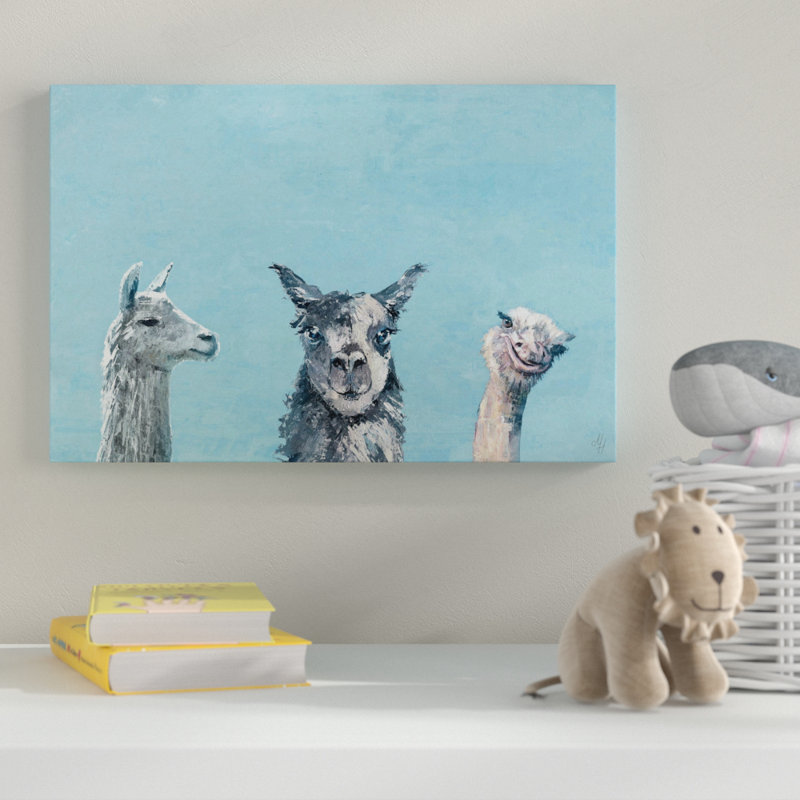 «Llama and Ostrich Groove», reproduction sur toile tendue, H 8 po x l 12 po x P 1,5 po