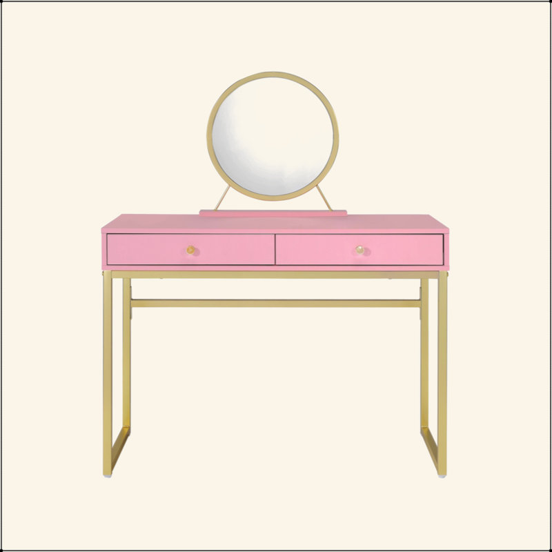 Vanity Desk W/Mirror & Jewelry Tray