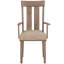 Chaise de salle à manger avec accoudoirs à dossier ouvert Cunningham (ensemble de 2), finition érable