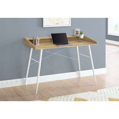 Bureau d'ordinateur, bureau personnel, ordinateur portable, tablettes de rangement, travail, métal, contemporain, moderne