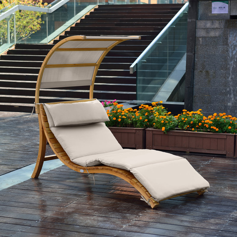 473.71cm Long Single Chaise with Cushions, Beige