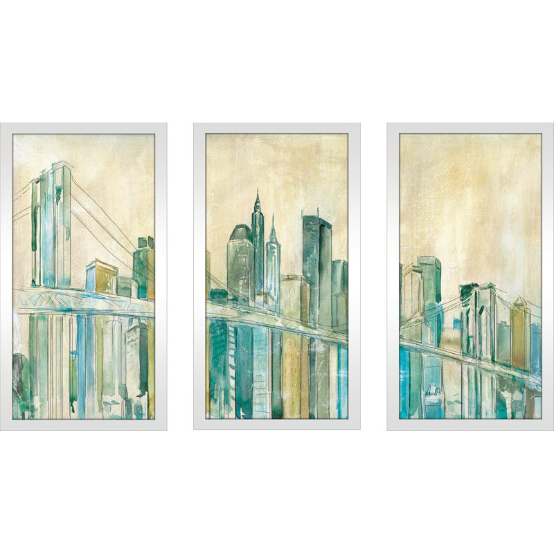Impression de peinture à l’acrylique sur toile encadrée « New York City sketch », H 25,5 po x l 40,5 po x P 1 po