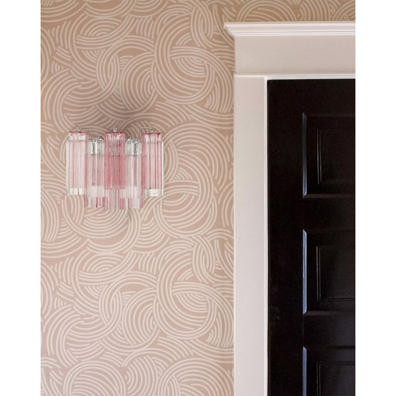 Addis 2 Light Sconce, Chrome/Pink